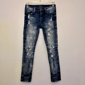 Remix rock revival acid wash distressed jeans